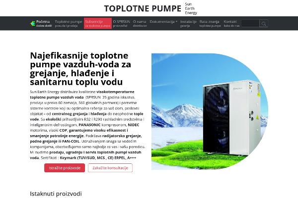 Sun Earth Energy - сајт израђен на Дозет WordPress теми