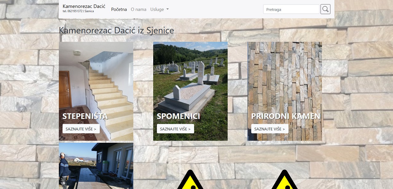 Brošura veb sajt - www.kamenorezacdacic.rs