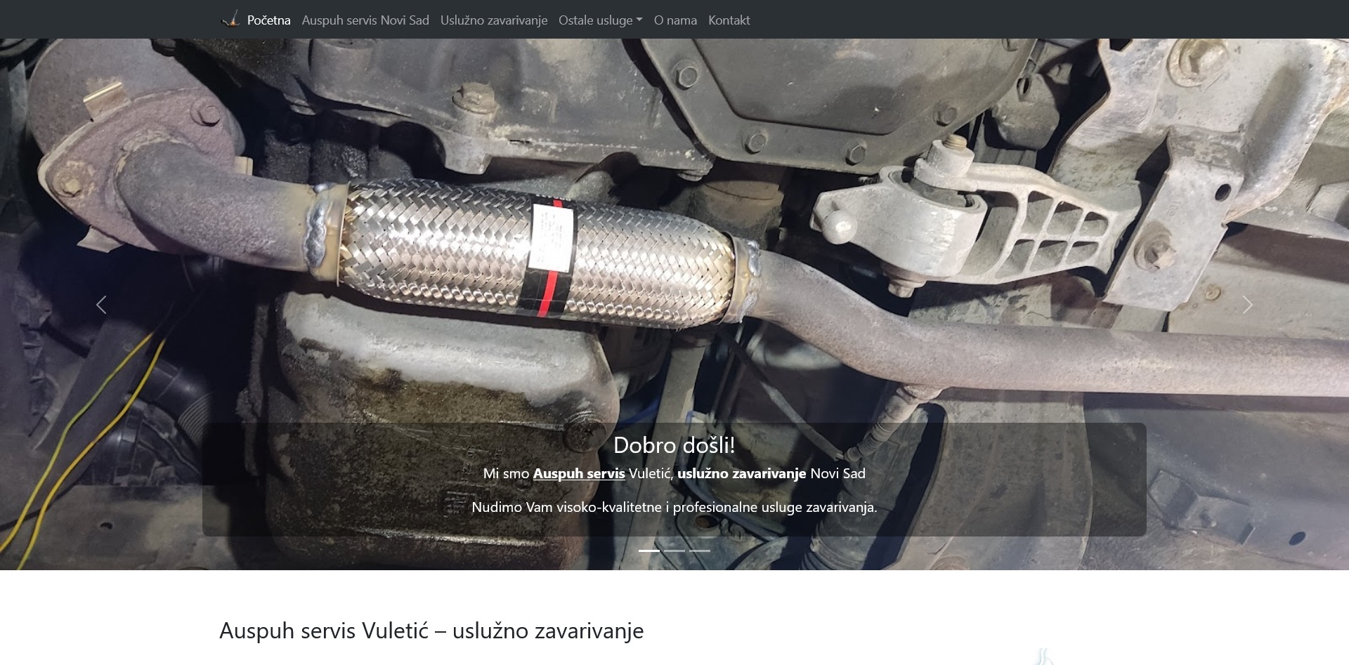 Израда новог WordPress сајта zavarivanjevuletic.rs